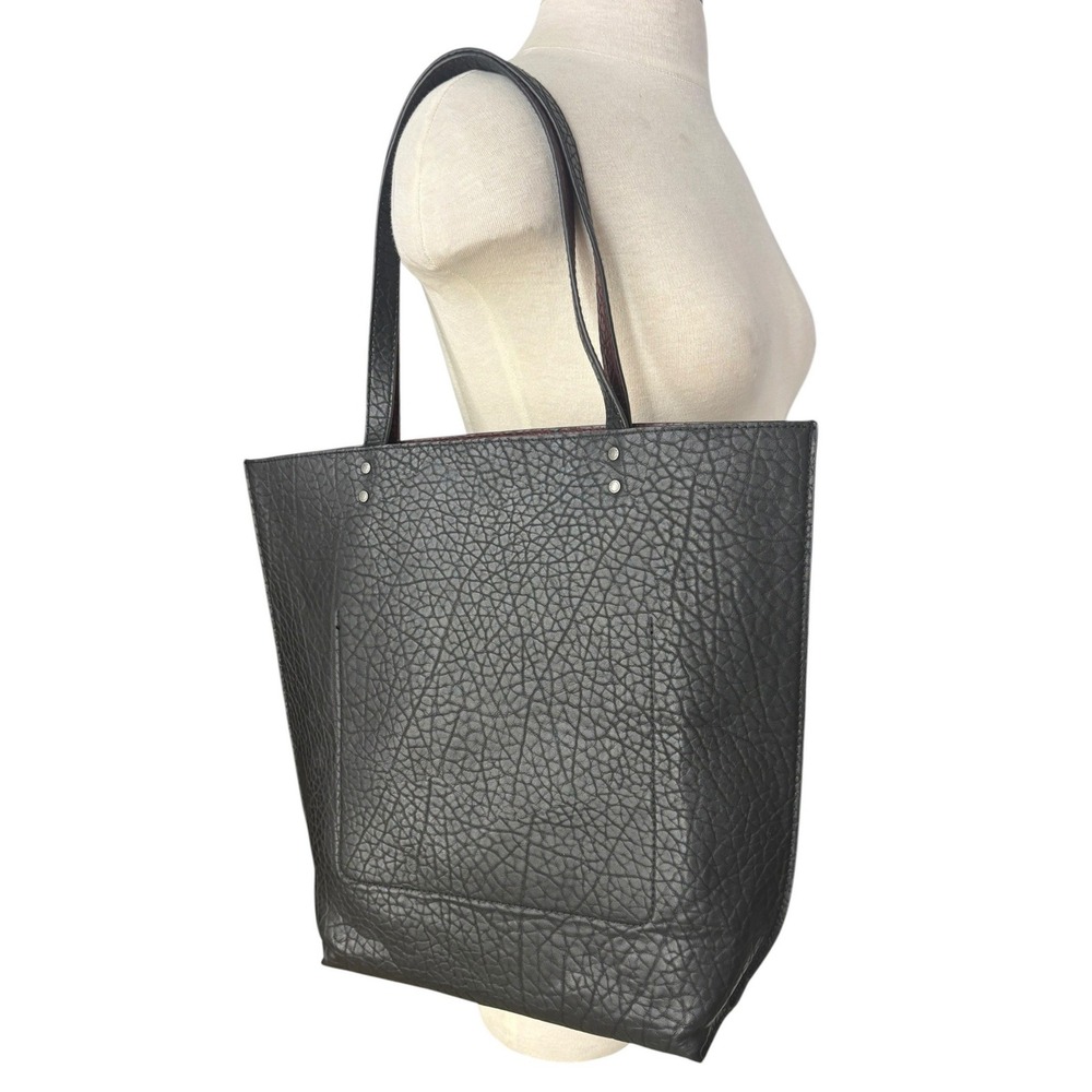 Abercrombie & Fitch Black Pebbled Reversible Tote Shoulder Bag Purse Large Y2K